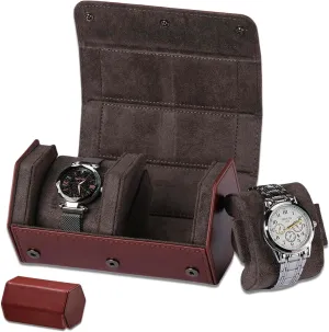Watch Travel Case Portable Organizer - Luxury Watch Roll Travel Box Recycled Leather Watch Storage and Display for Men and Women