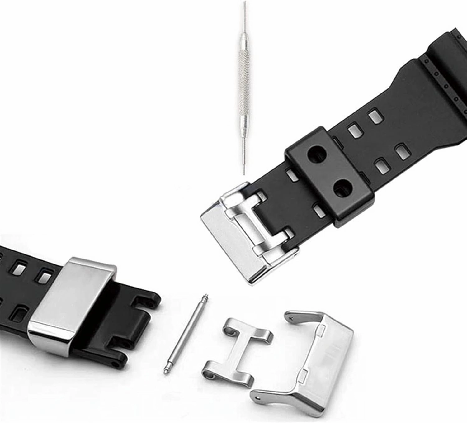 Watch Band Strap Buckle Fit for GA110/700 GW8900/9400 GG1000 DW5600/6900 GW-M5610 Bracelet Acessories Metal Clasp 19mm 21mm 22mm Clasp(A-silver-21mm)