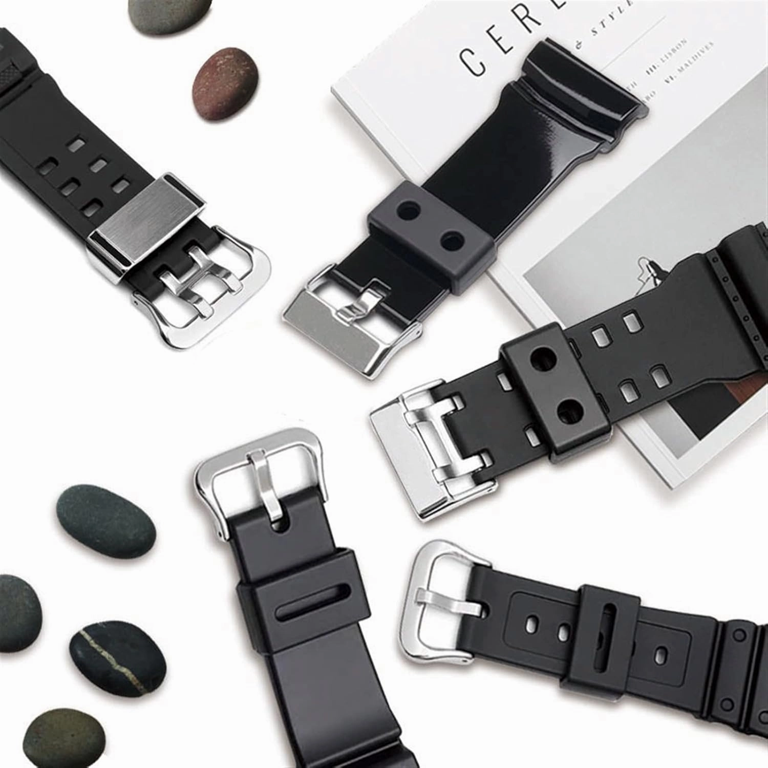 Watch Band Strap Buckle Fit for GA110/700 GW8900/9400 GG1000 DW5600/6900 GW-M5610 Bracelet Acessories Metal Clasp 19mm 21mm 22mm Clasp(A-silver-21mm)