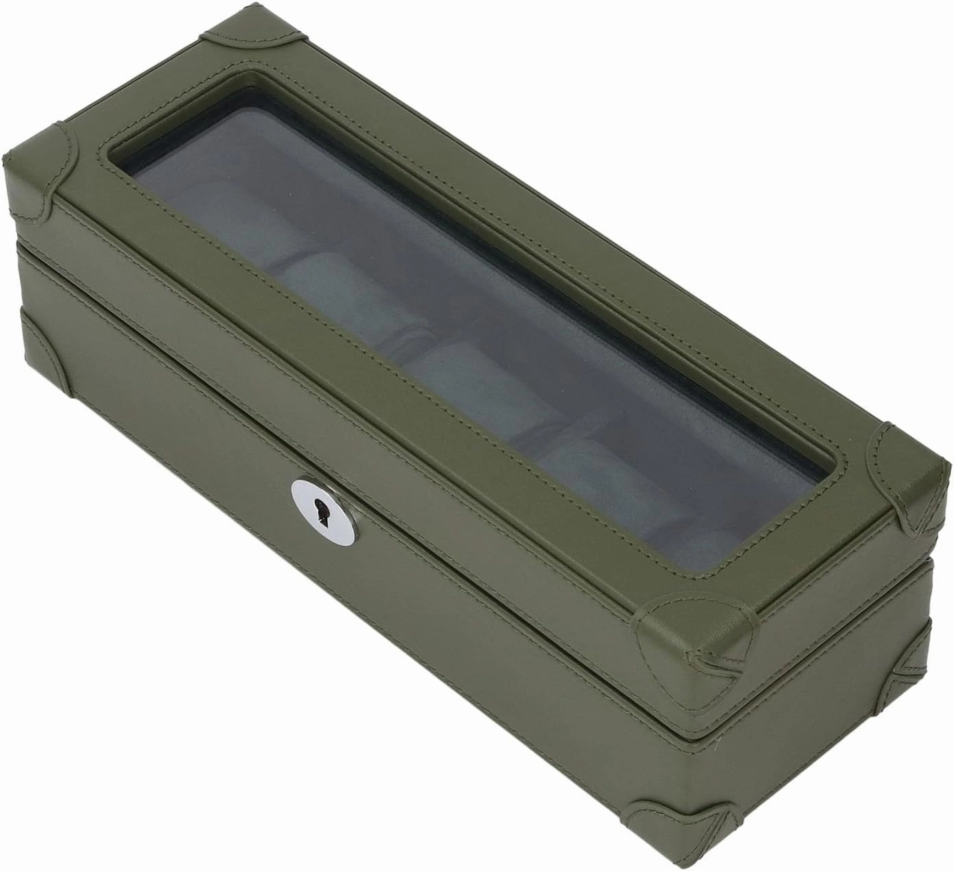 Watch Storage Holder, Microfiber Leather Soft Plush Lining Watch Box for Jewelry (Green)