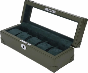 Watch Storage Holder, Microfiber Leather Soft Plush Lining Watch Box for Jewelry (Green)