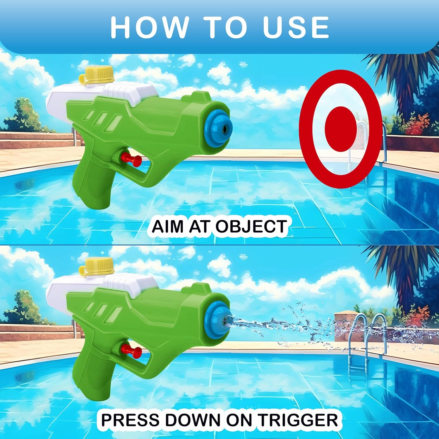 Water Squirt Gun - High Velocity Easy Refill Toy Water Gun - Water Guns for Kids - Water Pistols for Kids - Water Gun Set - Squirt Guns (6, Mix 6 Colors)