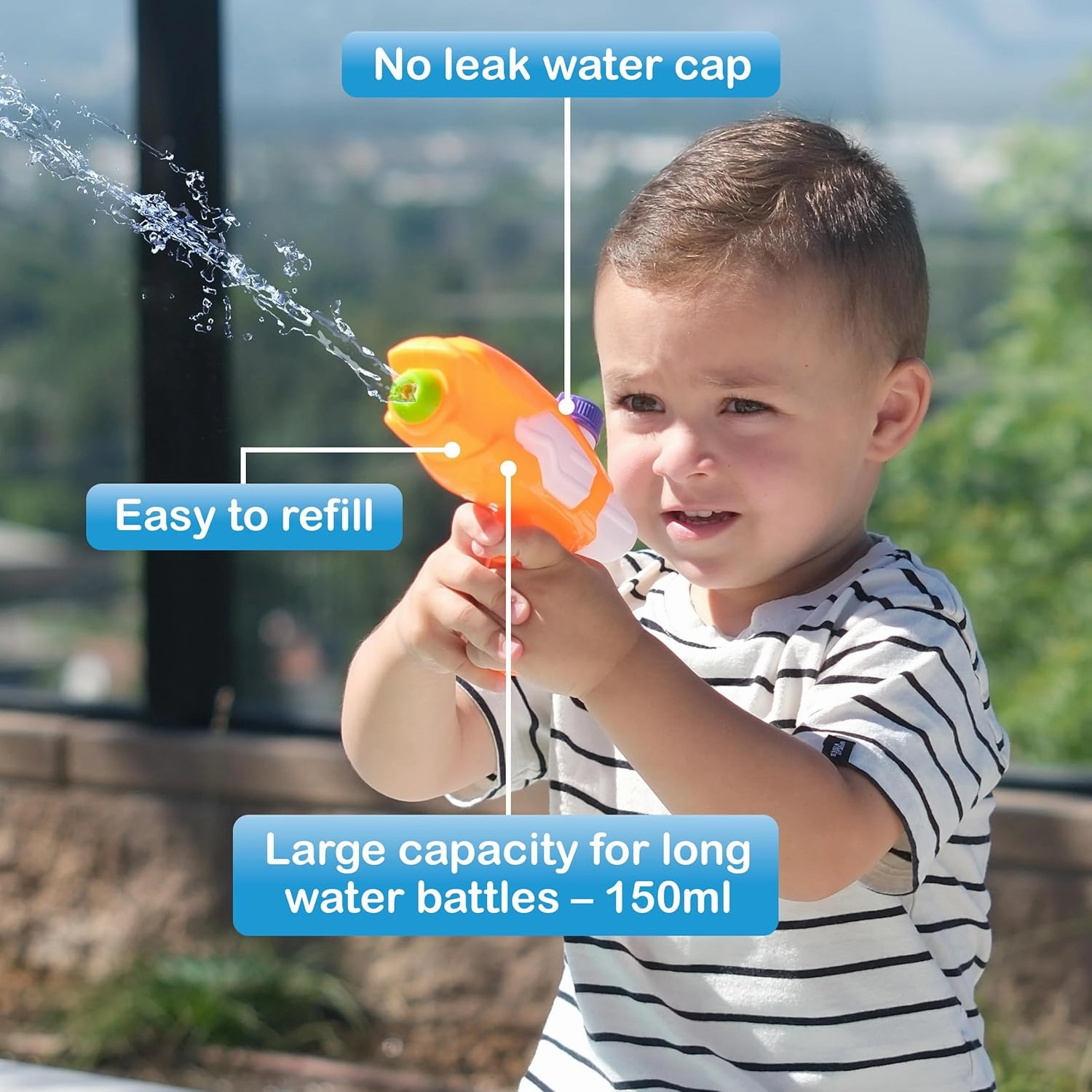 Water Squirt Gun - High Velocity Easy Refill Toy Water Gun - Water Guns for Kids - Water Pistols for Kids - Water Gun Set - Squirt Guns (6, Mix 6 Colors)