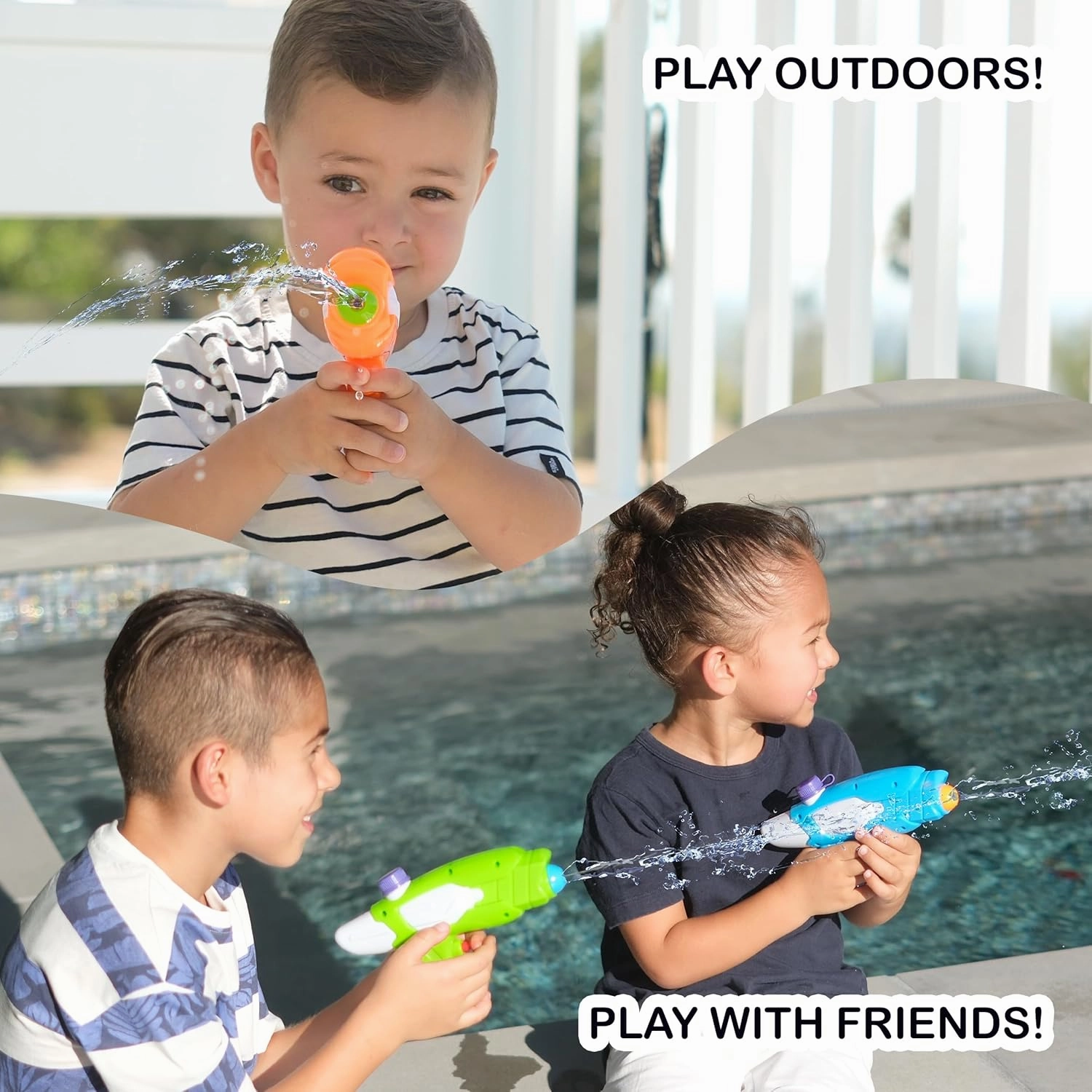 Water Squirt Gun - High Velocity Easy Refill Toy Water Gun - Water Guns for Kids - Water Pistols for Kids - Water Gun Set - Squirt Guns (6, Mix 6 Colors)