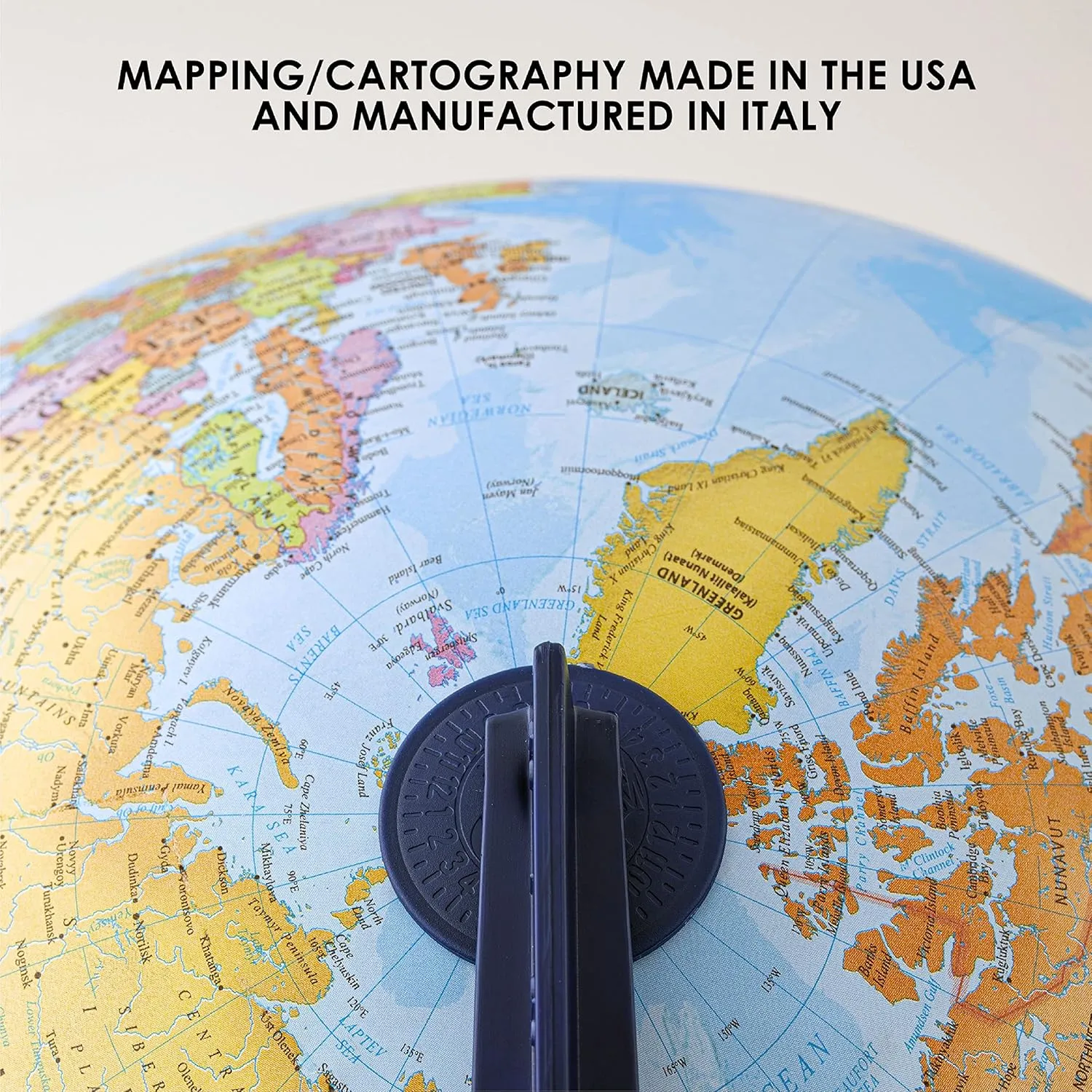 Waypoint Geographic Scout  World Globe for Kids - 12" Interactive Globe With Map, Decorative Classroom Stand, More Than 4000 Places, Bonus Map Included, Blue
