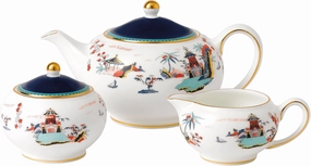 Wedgwood Wonderlust Blue Pagoda 3-Piece Tea Set