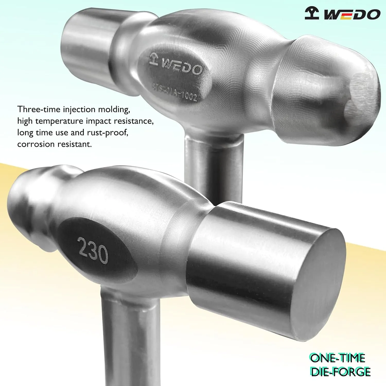 WEDO Stainless Ball Pein Hammer with Stainless Steel Handle, Corrosion Resistant, Rust Proof, Durable, Environmental friendly, 680g, 330mm, 13"