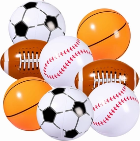 WELLVO Inflatable Sports Balls 24 Pack 12" Beach Balls Bulk Pool Party Favors Inflatable Swimming Pool Beach Toys for Kids Summer Water Games Outdoor Sports Activities Party Decorations Favors Supplie