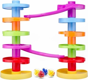 WEofferwhatYOUwant Advanced Ball Drop Toy with Bridge – Montessori Ball Tower for 9  Months – Fun Baby Playset for Early Learning & Motor Skill Development