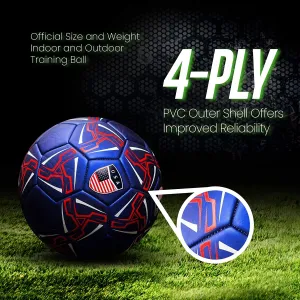 Western Star Soccer Ball USA Size 3 & Size 4 & Size 5 - Official Match Weight - 4 Colors - Youth & Adult Soccer Players - Attractive and Durable Design