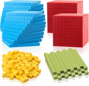 Wettarn 242 Pcs Base Ten Blocks Plastic Math Manipulatives Place Value Blocks Kindergarten Counting Cubes Kids Base 10 Math Number Teach for Classroom Counting 1st 2nd 3rd Grade