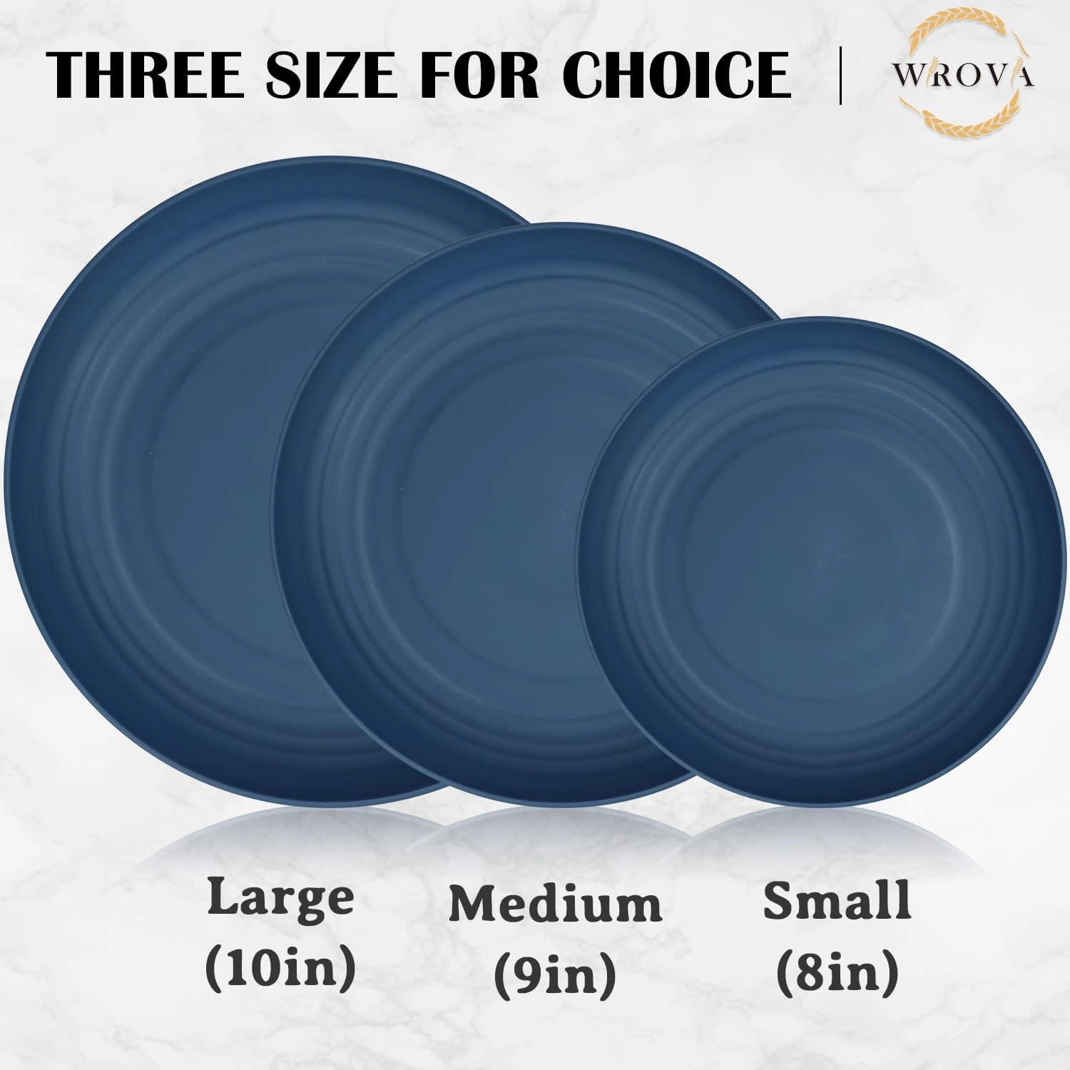 Wheat Straw Plates - 9 Inch Unbreakable Dinner Plates Set of 8 - Dishwasher & Microwave Safe Plastic Plates Reusable - Lightweight Plates for kitchen,camping (Colorful Series)