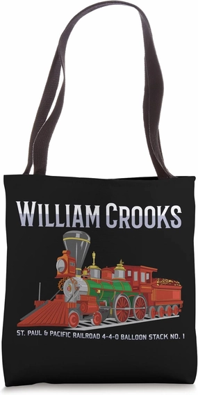 William Crooks Balloon Stack American Steam Train Locomotive Tote Bag