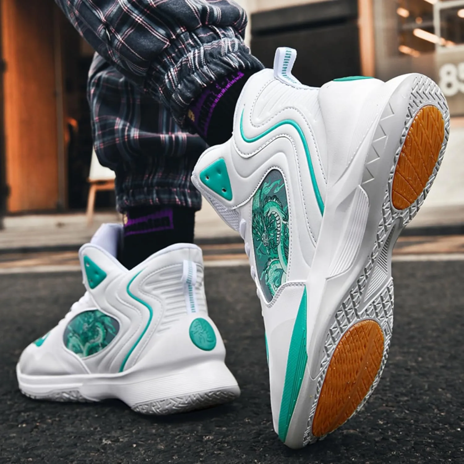 Womens High Top Chinese Stylish Basketball Shoes Comfortable Lace Up Athletic Sports Running Sneakers Non-Slip Soft Tennis Walking Shoes