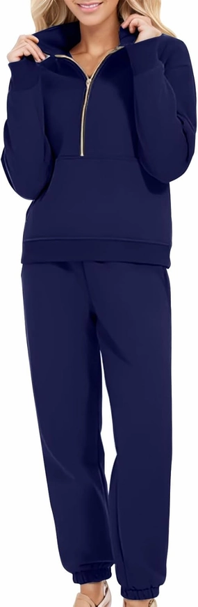 Womens Sweatsuits 2 Piece Set Petite Trendy 2024 Zip Up Plain Sweatsuits Casual Lightweight Track Suits With Pockets