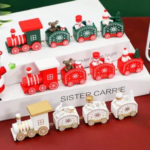 Wooden Christmas Train Xmas Decoration Set 2022