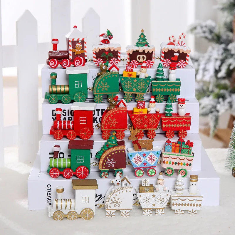 Wooden Christmas Train Xmas Decoration Set 2022