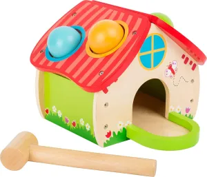 Wooden Toys Cute Wooden Hammering House with Hammer and Balls playset Designed for Children 18  Months