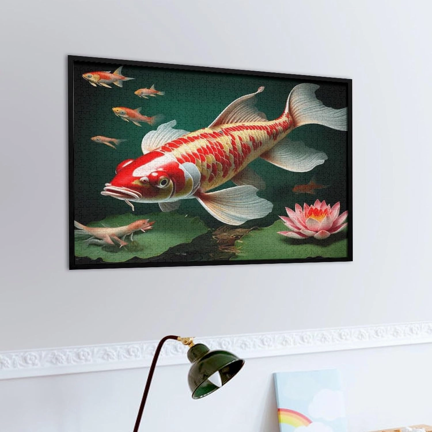 Wooden Puzzle - Lotus Koi Fish Wooden Puzzles for Adults 1000 Pieces，Challenge Puzzles，Educational Games，Family Puzzles，Unique Gifts for Wall Art ，Funny Puzzles