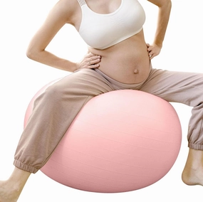 Workout Exercise Ball, Pink Durable Extra Thick Stability Ball w/Quick Pump Birthing Ball Anti-Burst & Non-Slip Stability Ball for Maternity Labor Birth Exercise Physio