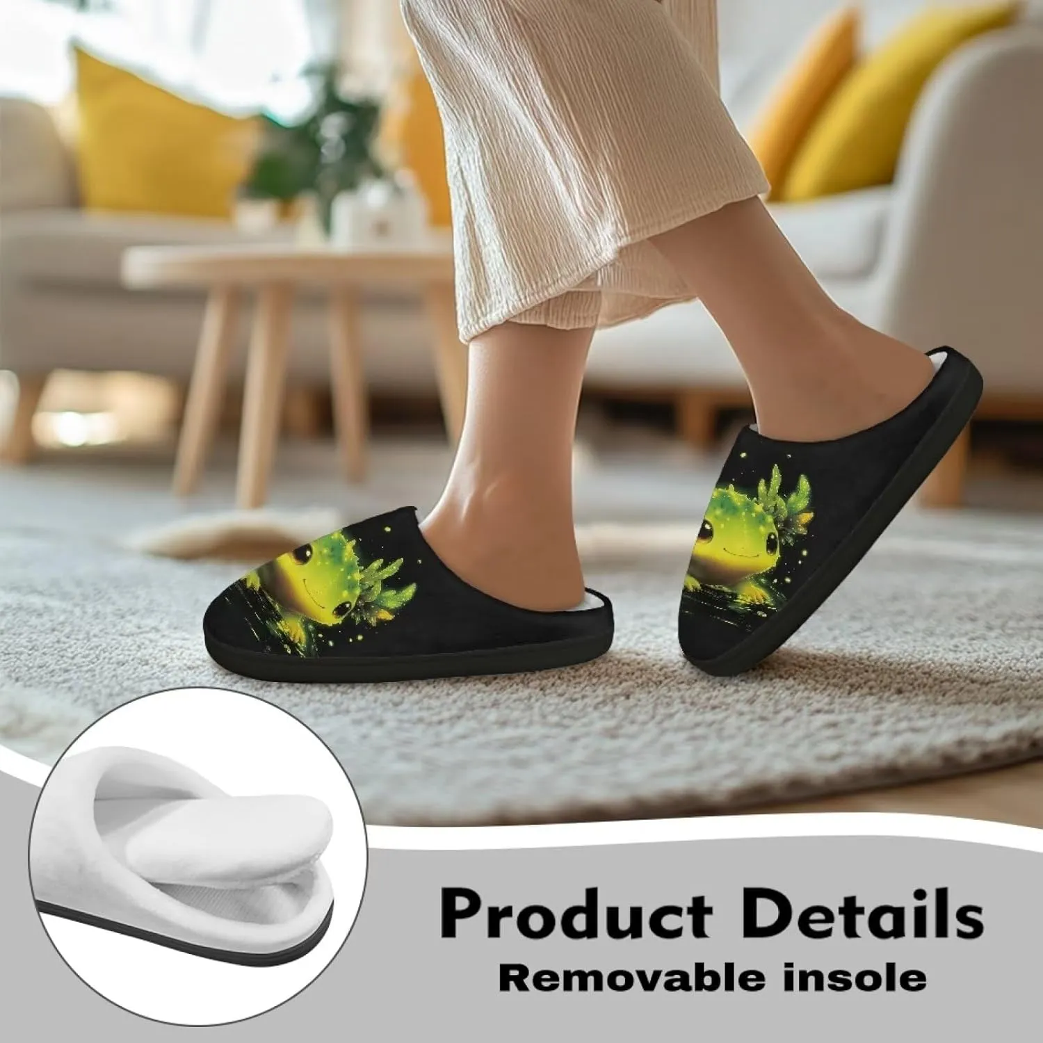 Xoenoiee Men Women Warm Fuzzy Slippers Bedroom Slippers House Shoes Anti Slip Winter Indoor Slippers
