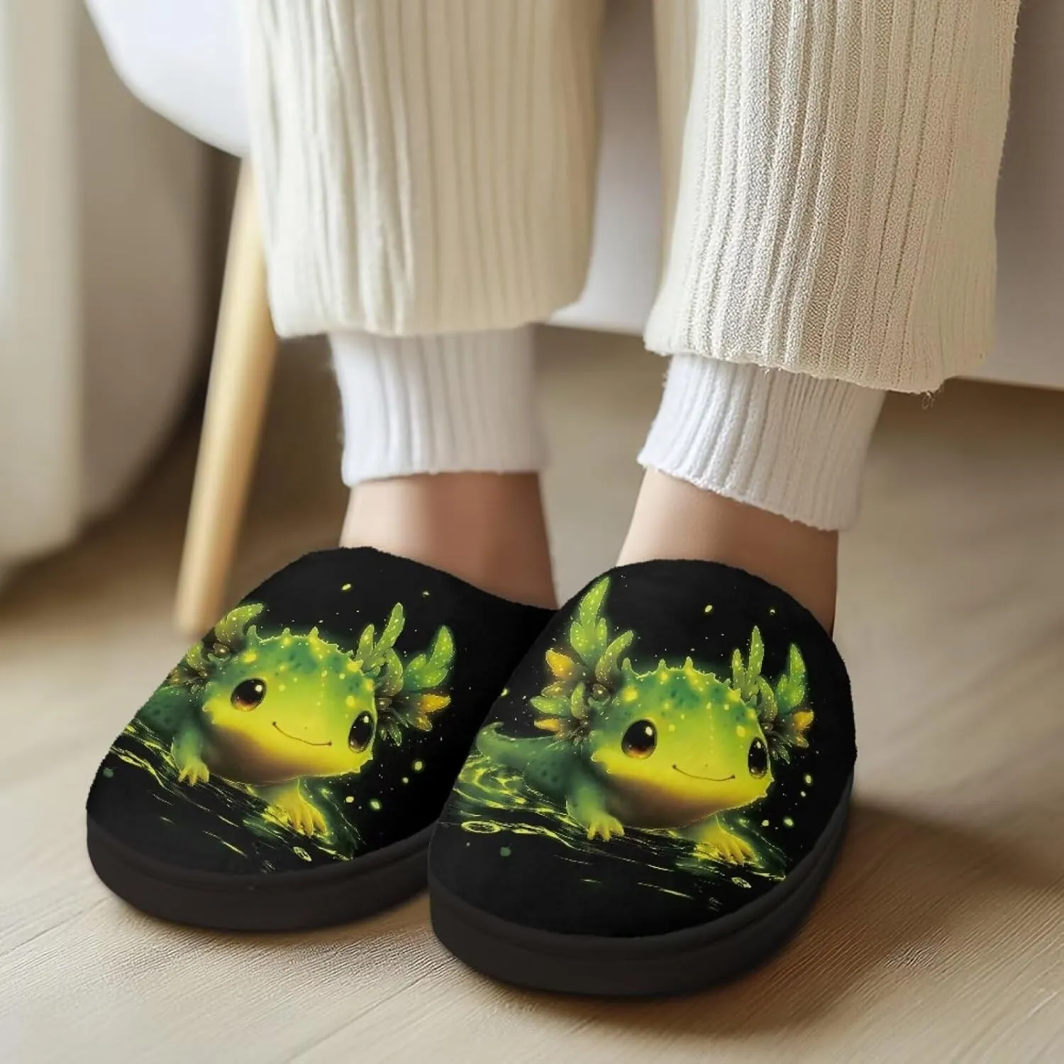 Xoenoiee Men Women Warm Fuzzy Slippers Bedroom Slippers House Shoes Anti Slip Winter Indoor Slippers