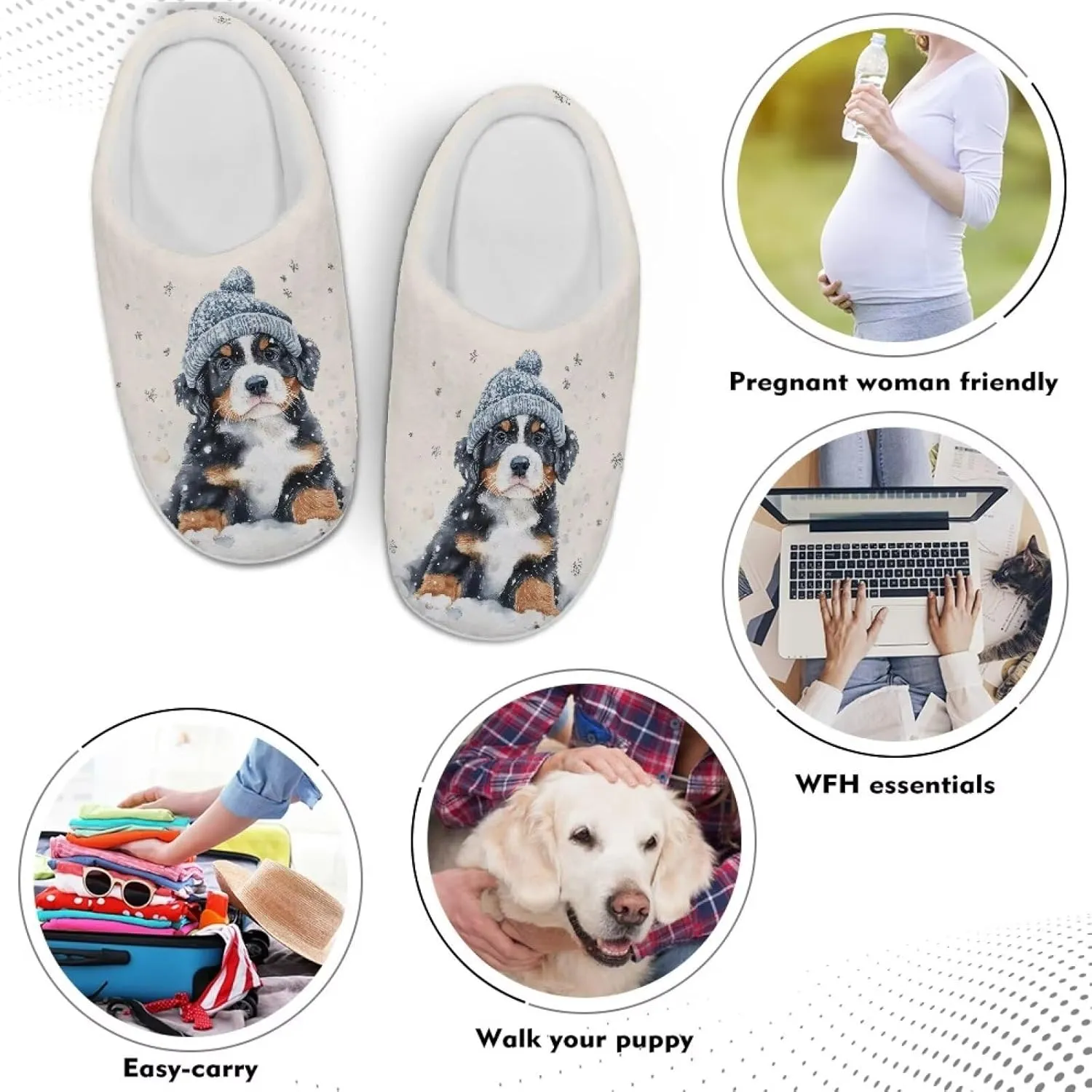 Xoenoiee Men Women Warm Fuzzy Slippers Bedroom Slippers House Shoes Anti Slip Winter Indoor Slippers