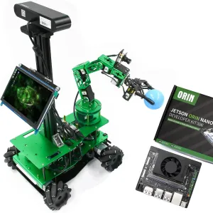 Yahboom Jetson Orin Nano 8GB Super Electronics Project Kit Smart Car Robot with 6DOF Moveit Robotic Arm for Professionals DIY Maker Mecanum Wheel Chassis (with Orin Nano Super 8GB)