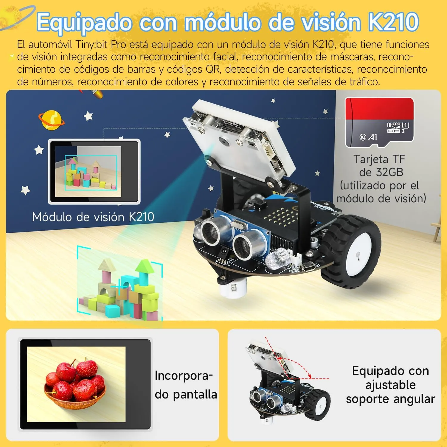 Yahboom Smart Robot Kit STEM Projects for Kids Learn to Code Intelligent and Educational Toy Robotic Kit for Microbit Learner for 8  kids (Tinybit-pro Expansion Kit without V2)