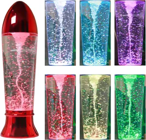 YAKii 10.5" Tornado Lamp LED Color Changing,Tornado Maker Science Toy, Battery/USB Cable Operated,Christmas Day Decoration Red