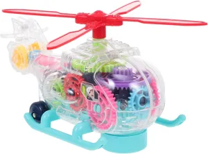 Yardwe Luminous Musical Helicopter for Electric Assemble Airplane with Bright Colors Engaging Light Effects for Parent Interaction and Hand Eye Coordination