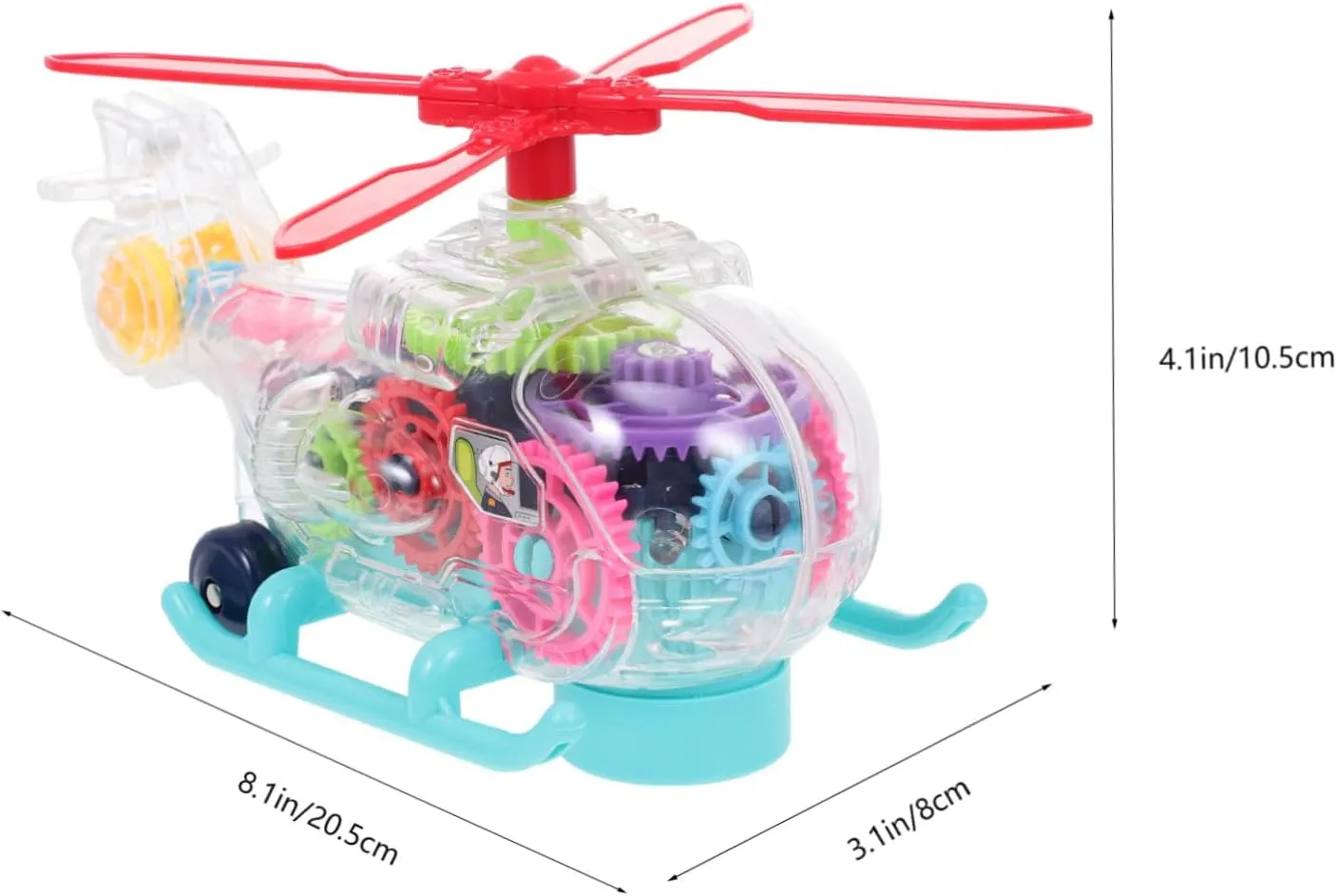 Yardwe Luminous Musical Helicopter for Electric Assemble Airplane with Bright Colors Engaging Light Effects for Parent Interaction and Hand Eye Coordination