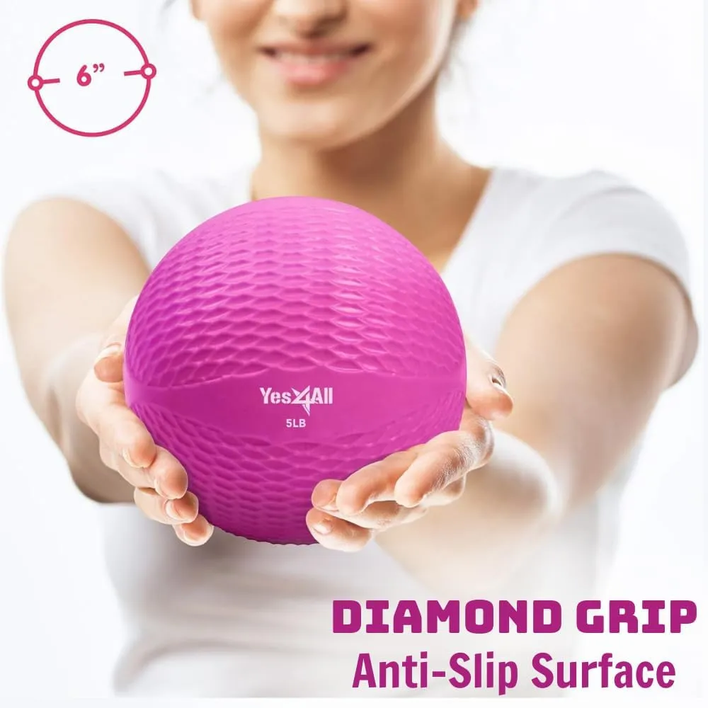 Yes4All Weighted Toning Balls for Exercise, Soft Medicine Balls for Exercise, Pilates, Yoga, Balance, Flexibility, 2-10lbs