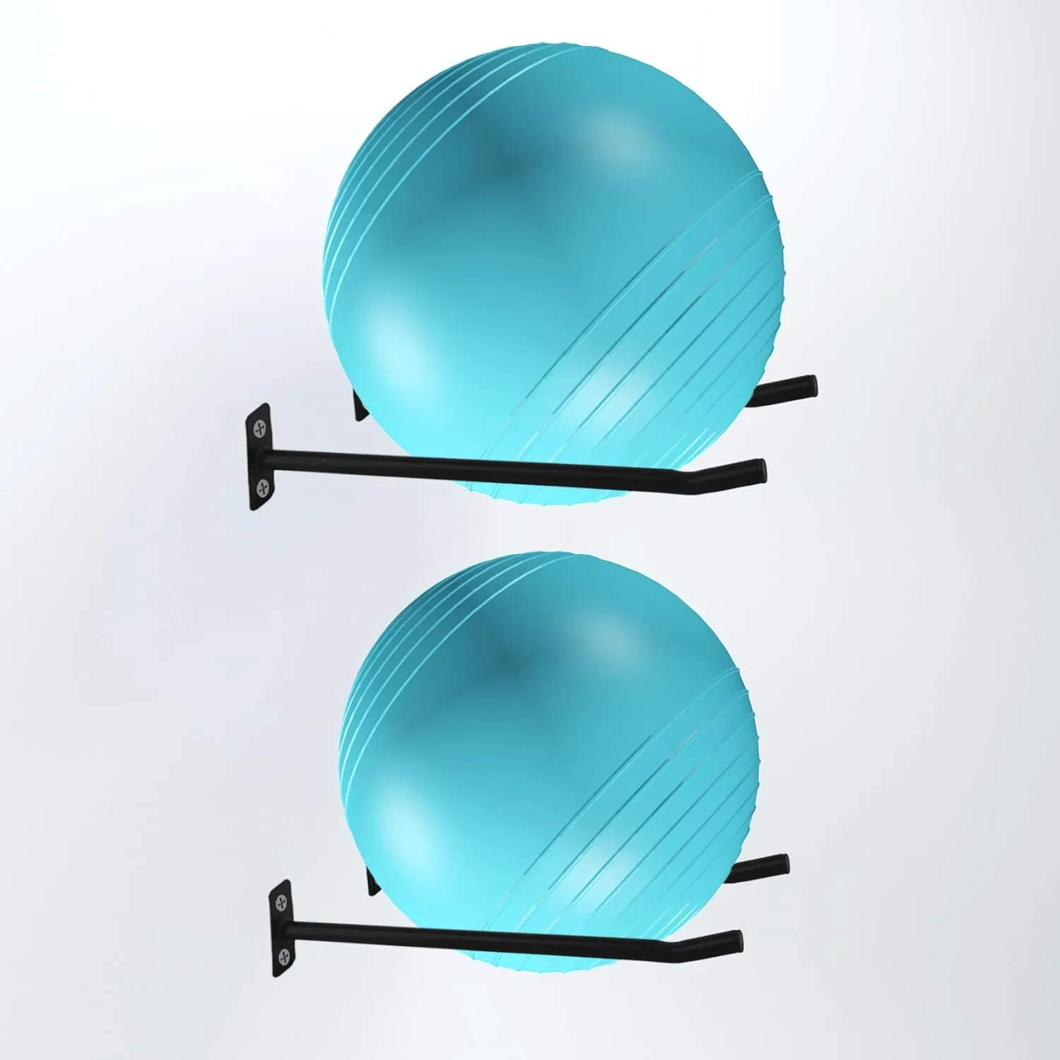 Yoga Ball Holder, Wall Rack for Gym Garage Storage Yoga Ball, Suitable for Yoga Ball/Stability Ball/Theraband Ball/Stability Balls for Exercise/Barre Ball/Yoga Block/Basketball/Volleyball