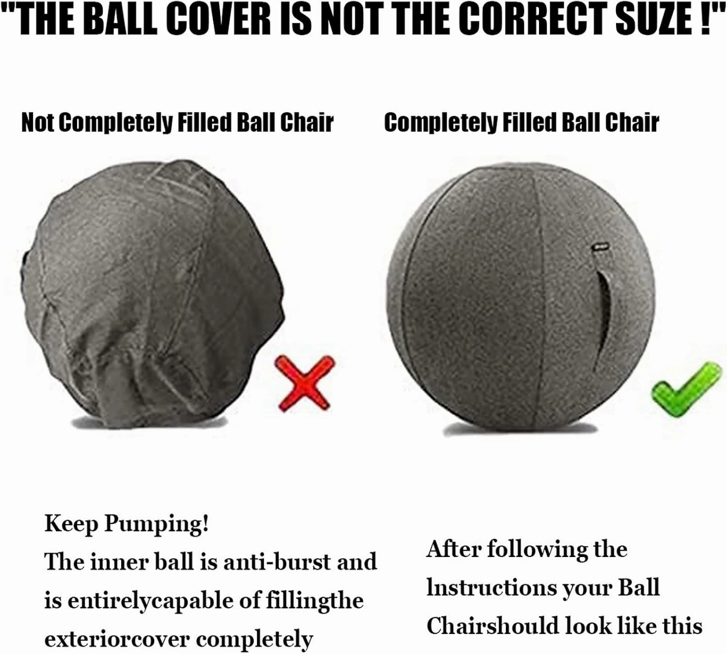 Yoga Ball Cover - Pilates Exercise Yoga Ball Cover, Anti Scratch Exercise Ball Cover with Handle for 55/65/75cm Birthing Ball, Stability Ball, Balance Ball (Without Ball)