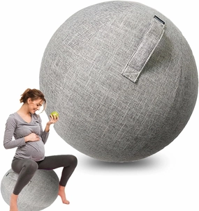 Yoga Ball Cover - Pilates Exercise Yoga Ball Cover, Anti Scratch Exercise Ball Cover with Handle for 55/65/75cm Birthing Ball, Stability Ball, Balance Ball (Without Ball)