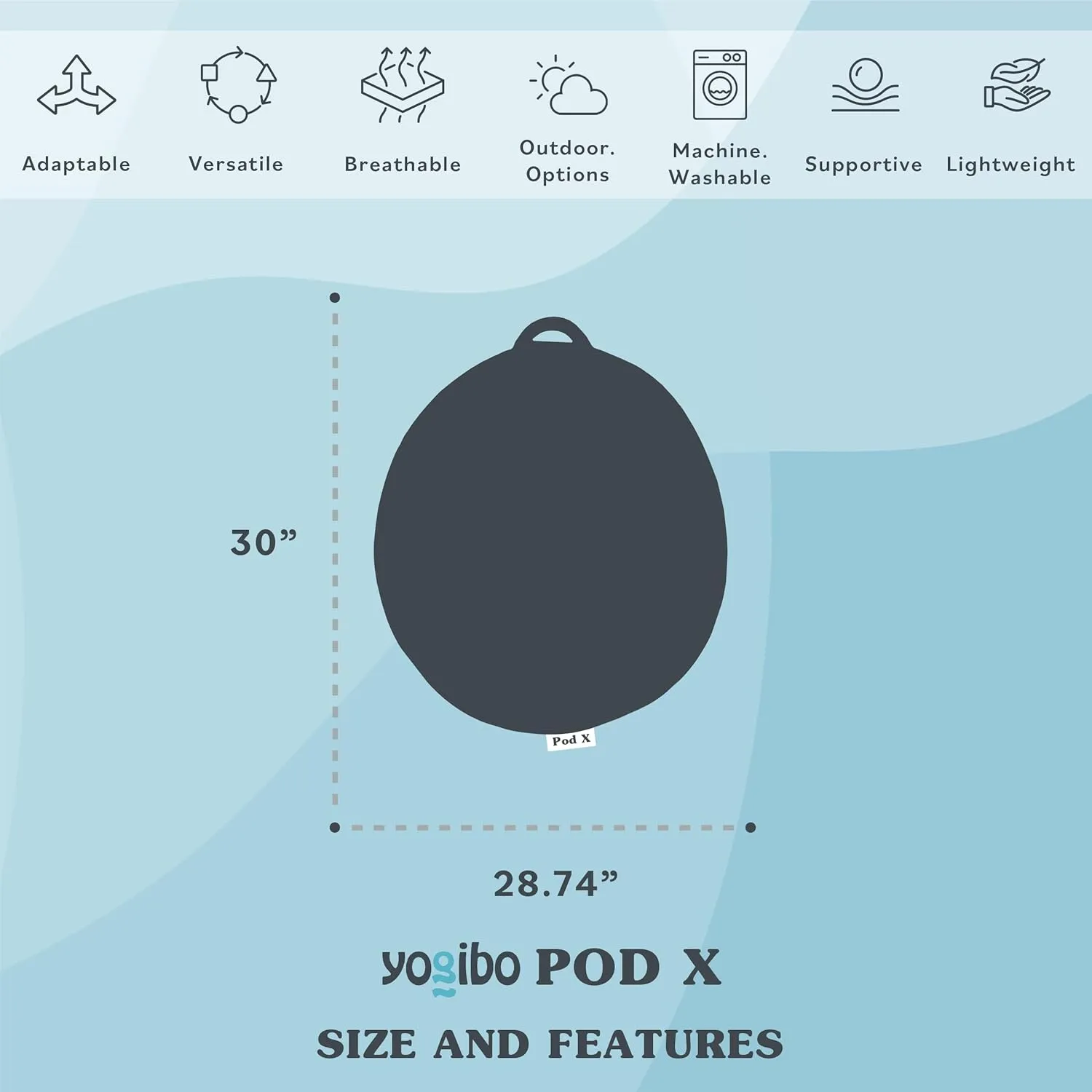 Yogibo Pod X Small Bean Bag Lounger Chair for Adults and Teens with Filling, Soft, Plush, Comfy, Sensory Lounge Beanbag, Washable Cover, Flamingo
