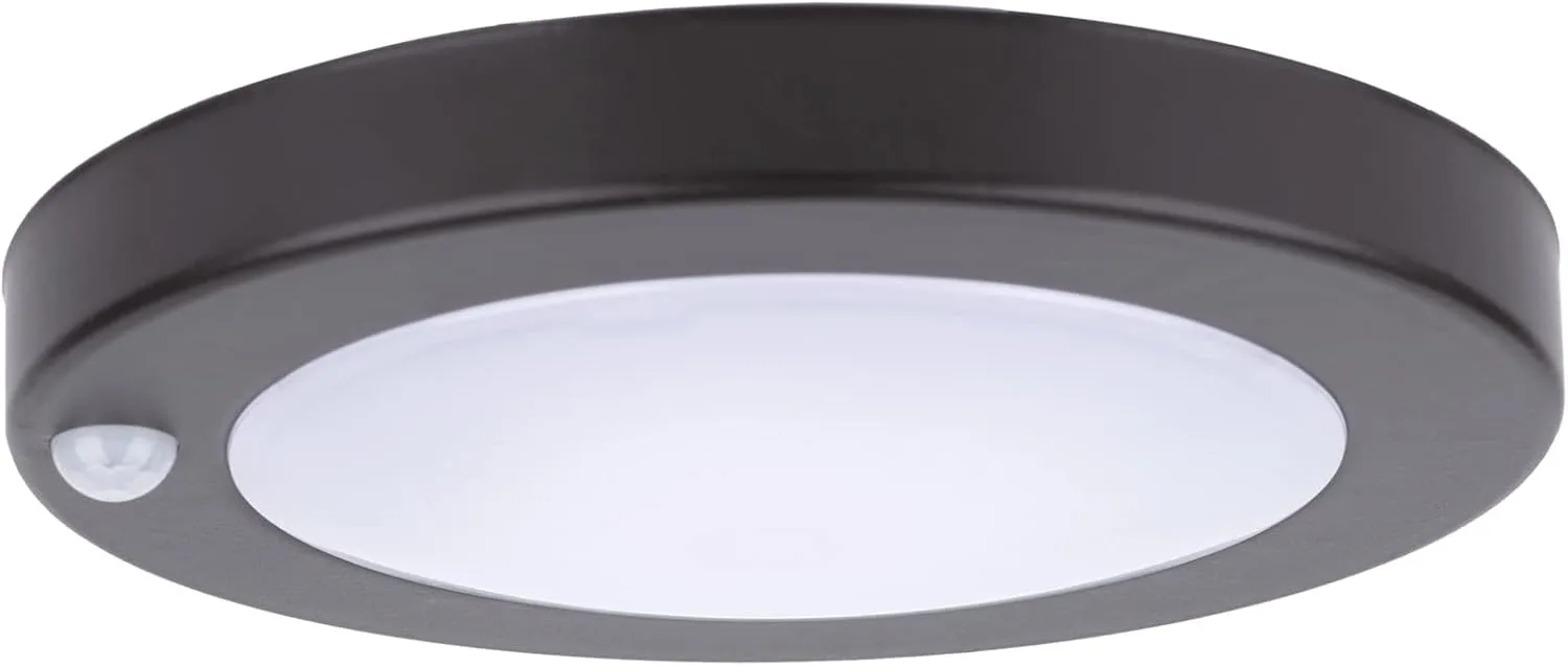 YoonLIT Flush Mount PIR Motion Sensor LED Ceiling Light, 6.2 Inch 10.5W 700 Lumen, Motion Activated Ceiling Fixture for Closet, Garage, Doorway, Stairway, Hallway, Bronze Finish 3000K 1-Pack