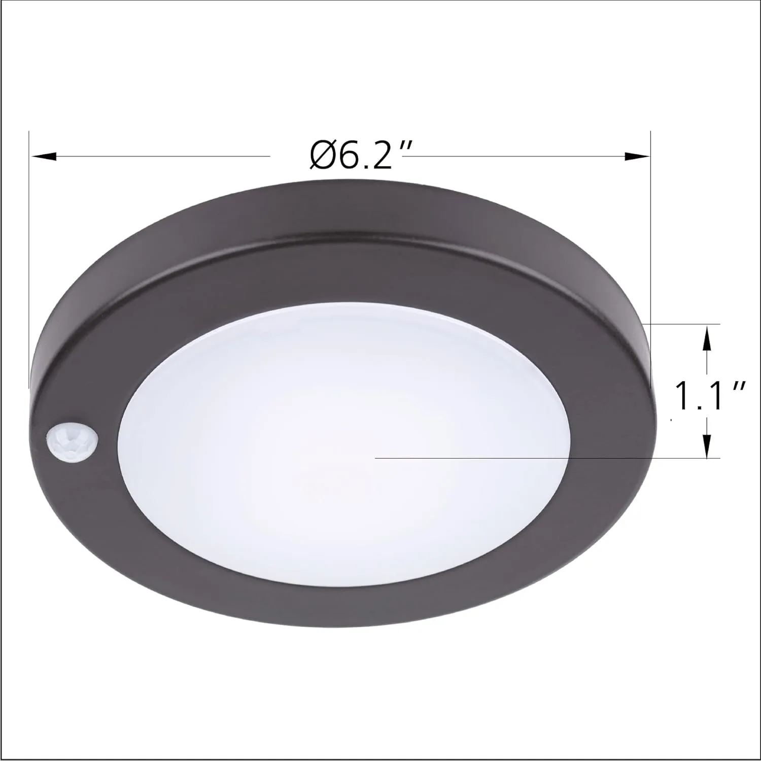 YoonLIT Flush Mount PIR Motion Sensor LED Ceiling Light, 6.2 Inch 10.5W 700 Lumen, Motion Activated Ceiling Fixture for Closet, Garage, Doorway, Stairway, Hallway, Bronze Finish 5000K 1-Pack