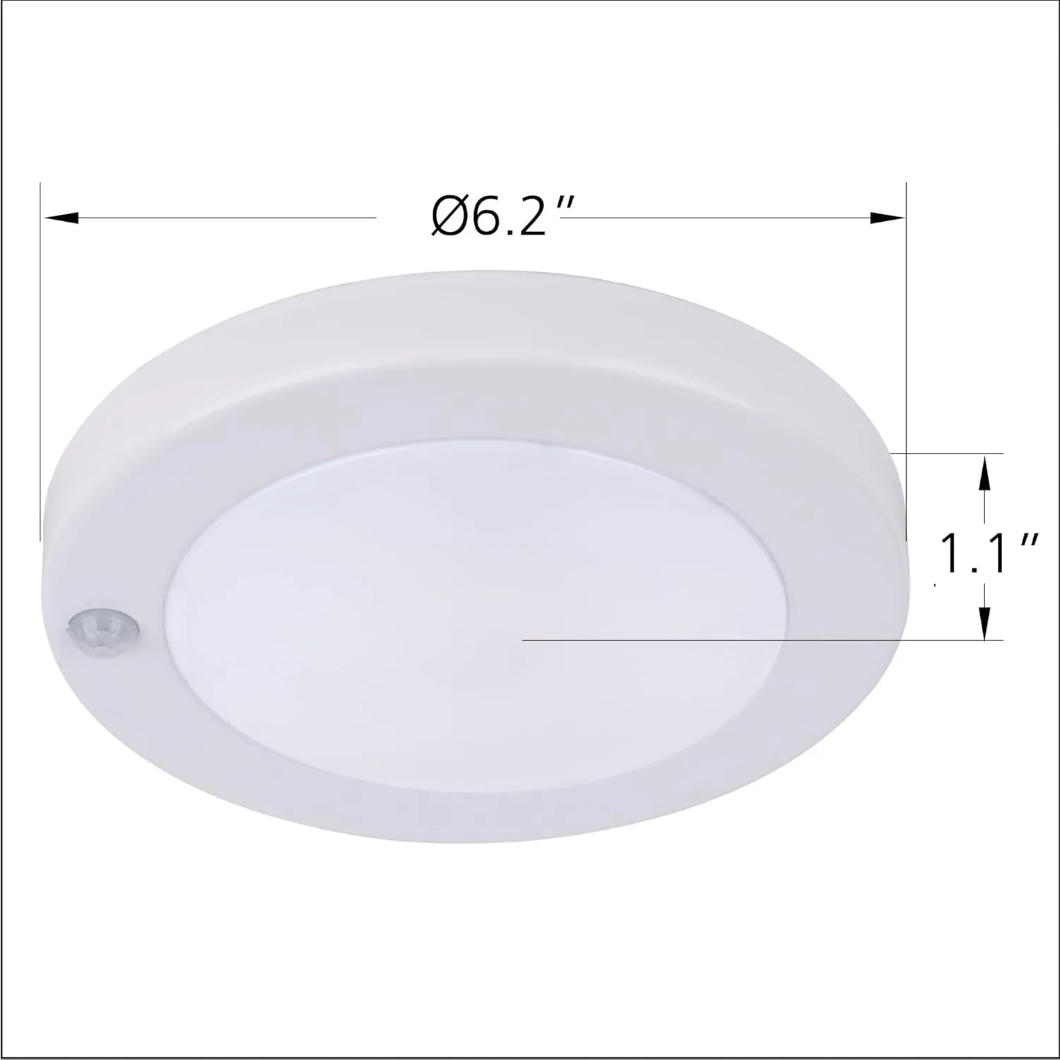 YoonLIT Flush Mount PIR Motion Sensor LED Ceiling Light, 6.2 Inch 10.5W 800 Lumen, Motion Activated Ceiling Fixture for Closet, Garage, Doorway, Stairway, Hallway, White Finish 5000K 2-Pack