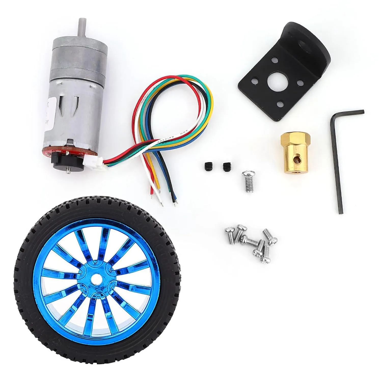 Yosoo Model Engine Kit, Mini Motor Dc 12V Encoder Gear Motor 65mm Wheel Kit Micro Speed Reduction Mini Small Dc for Smart Car Robot (Speed ​​500)