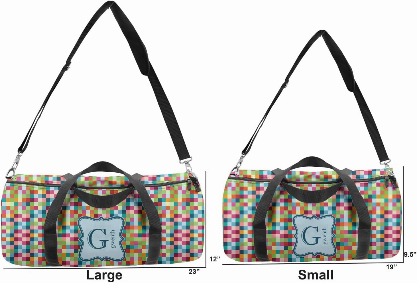 YouCustomizeIt Personalized Retro Pixel Squares Duffel Bag