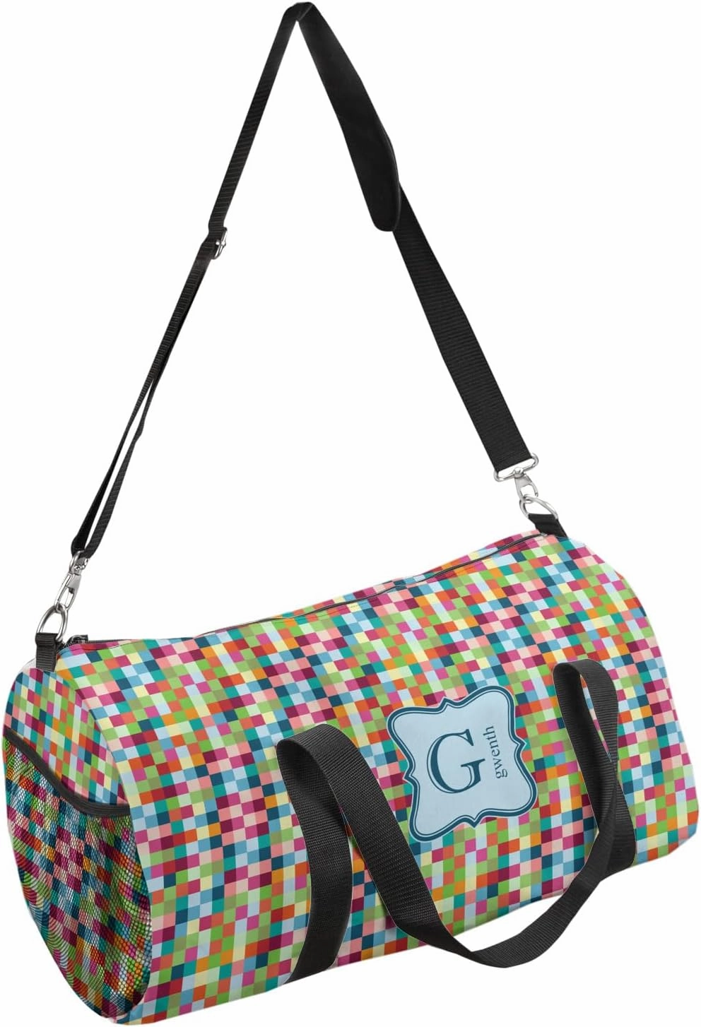 YouCustomizeIt Personalized Retro Pixel Squares Duffel Bag