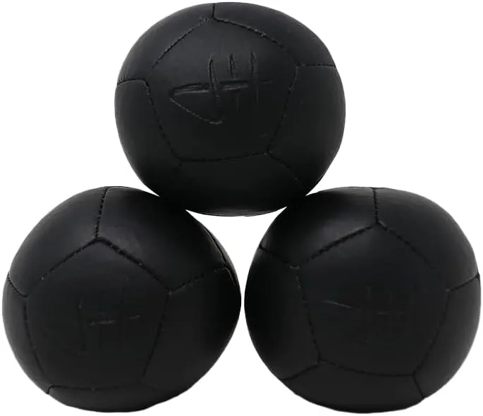 Zeekio - Josh Horton Pro Series Juggling Balls - Professional - for All Levels & Ages- Millet Filled - 12 Panel Synthetic Leather Ball Durable - 128 Grams 67mm Wide - Set of 3 Black