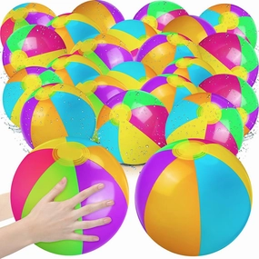 Zhanmai 60 Pack 12 Inch Inflatable Beach Balls Bulk for Party Favors for Boys and Girls Pool Beach Ball Water Game Toys Birthday Decorations(Vintage Color)