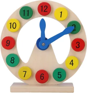 ZJchao Baby Children Wooden Clock, Baby Toddler Toys Teaching Clocks Toy Kids Time Number Teaching Adorable Cartoon Clocks with Numbers Interactive Teaching Clock Toy for Kids